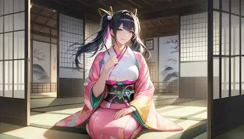 2.5D着物女性イラスト AI Art Preview 011 thumbnail