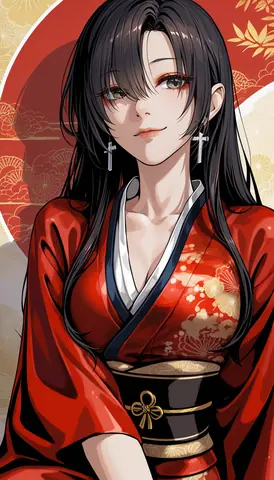 2.5D着物女性イラスト AI Art Preview 035 thumbnail