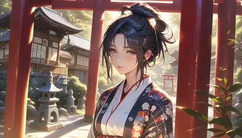 2.5D着物女性イラスト AI Art Preview 040 thumbnail