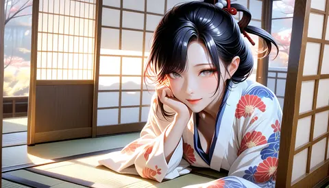 2.5D着物女性イラスト AI Art Preview 045 thumbnail