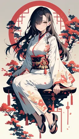 2.5D着物女性イラスト AI Art Preview 049 thumbnail