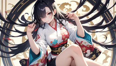 2.5D着物女性イラスト AI Art Preview 051 thumbnail