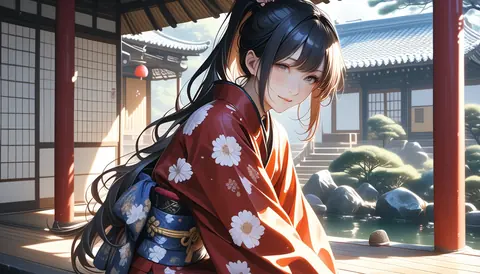 2.5D着物女性イラスト AI Art Preview 070 thumbnail