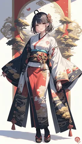 2.5D着物女性イラスト AI Art Preview 084 thumbnail