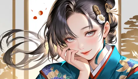 2.5D着物女性イラスト AI Art Preview 094 thumbnail