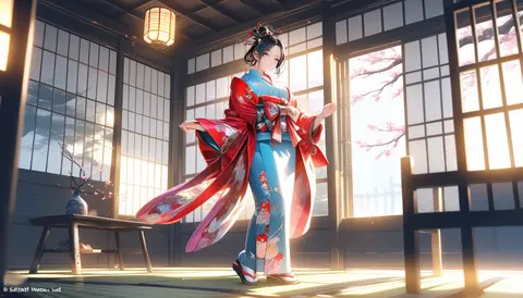 2.5D着物女性イラスト AI Art Preview 103 thumbnail