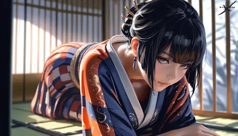 2.5D着物女性イラスト AI Art Preview 121 thumbnail