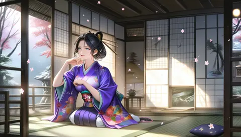 2.5D着物女性イラスト AI Art Preview 128 thumbnail
