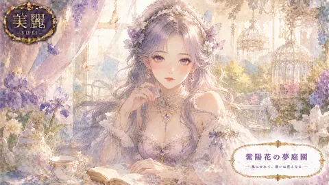 紫陽花の夢庭園と銀髪の花姫 thumbnail