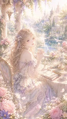 花咲く庭園のティータイム thumbnail