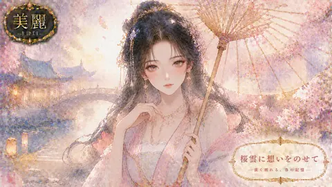 桜雲に佇む麗しき乙女 thumbnail