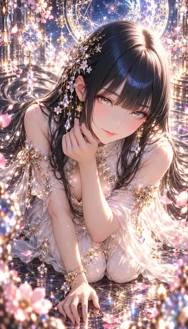 月光の花園に佇む幻想の巫女 thumbnail
