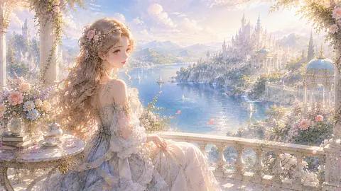 湖畔の花咲く夢幻の城下町 thumbnail
