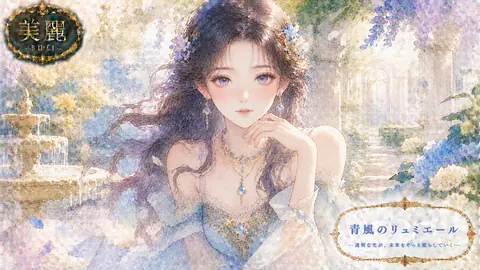花咲く庭園の青風花嫁 thumbnail