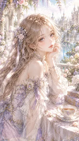 花と宮殿を望む夢幻のティータイム thumbnail