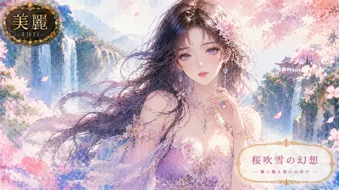 桜吹雪に舞う幻想の美麗姫 thumbnail