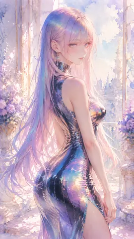 虹色の宮殿に佇む女性 thumbnail