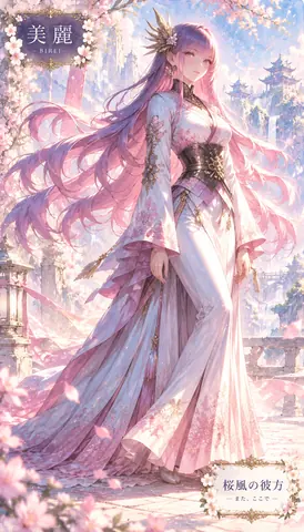 桜風に佇む美麗の姫 thumbnail