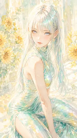 ひまわりに囲まれた光の少女 thumbnail