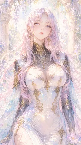 花咲く光の庭園に佇む幻想の姫 thumbnail