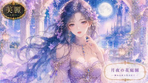 月夜の花庭園と麗しき祈り thumbnail