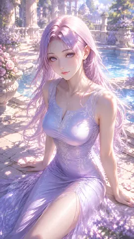 ラベンダー髪の庭園プリンセス thumbnail