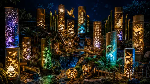 星降る竹灯籠の幻想庭園 thumbnail