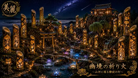 竹灯籠が彩る幽玄の夜祭り thumbnail