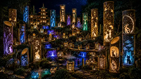 星降る幻想の灯籠庭園 thumbnail