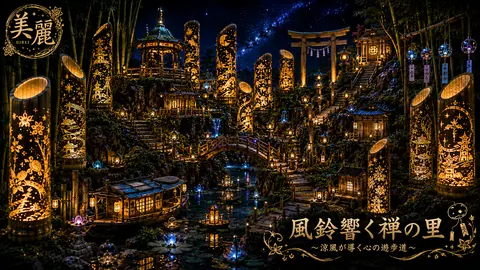 風鈴響く幻想の禅灯り村 thumbnail
