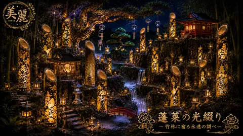 蓬莱の光綴り、竹林の幻想夜景 thumbnail