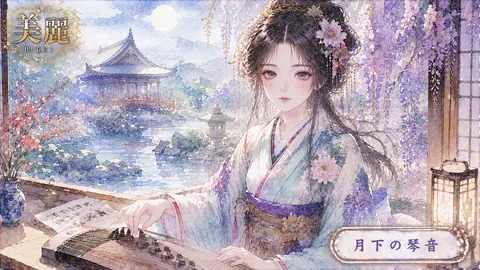 月下の琴音と水彩の庭園 thumbnail