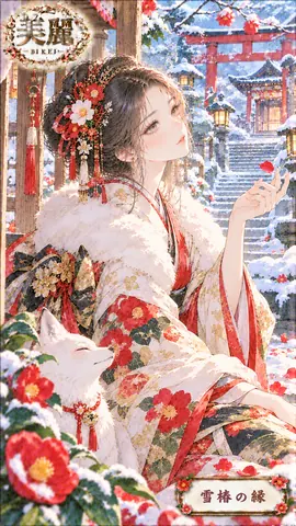 雪椿の縁、白狐と巫女 thumbnail