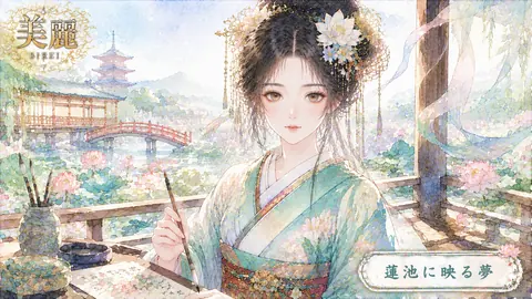 蓮池に佇む麗しき書画の姫 thumbnail