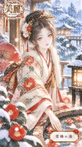 雪椿の湯に佇む美麗な冬景色 thumbnail