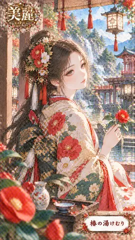 椿咲く幻想の湯けむり庭園 thumbnail