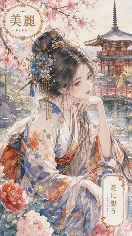 水彩画の美麗な花想い人 thumbnail