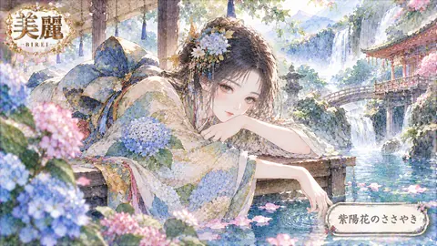 紫陽花に包まれた水辺の姫 thumbnail
