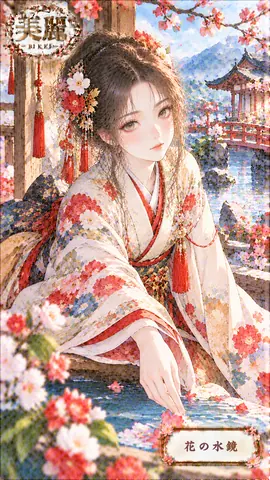 花の水鏡、春の庭園美人 thumbnail
