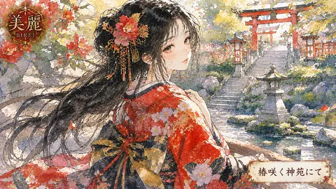 椿咲く神苑の美麗な巫女 thumbnail