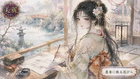 水墨花庭で綴る美麗な書道 thumbnail