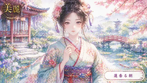 桜舞う和庭園の麗しき姫 thumbnail