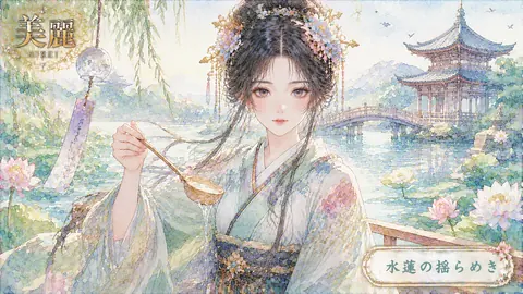 蓮池に佇む美麗な少女 thumbnail