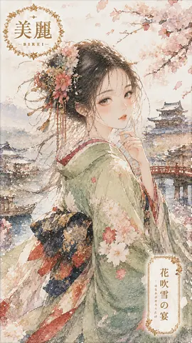 桜吹雪の麗人、花宴の散歩 thumbnail