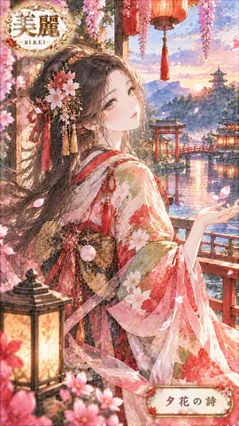 夕暮れ桜庭園の美麗な舞姫 thumbnail