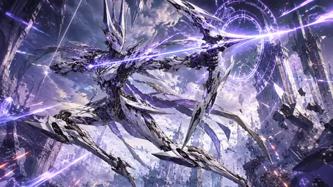空中を舞う紫電の機械弓兵 thumbnail