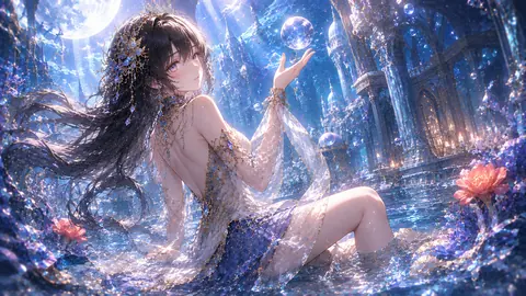 月光に佇む水中宮殿の姫 thumbnail