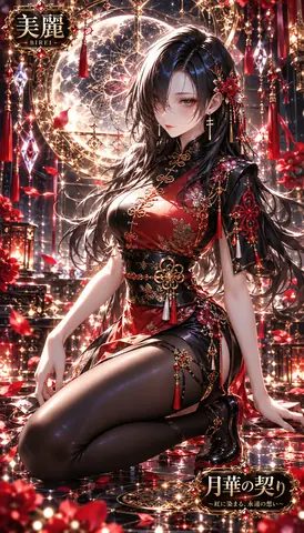 月華に舞う紅の美麗絵姿 thumbnail