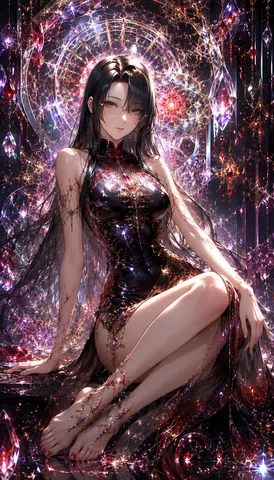 宝石曼荼羅に佇む黒衣の女王 thumbnail