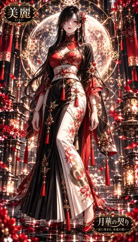 月華に舞う紅の華 thumbnail